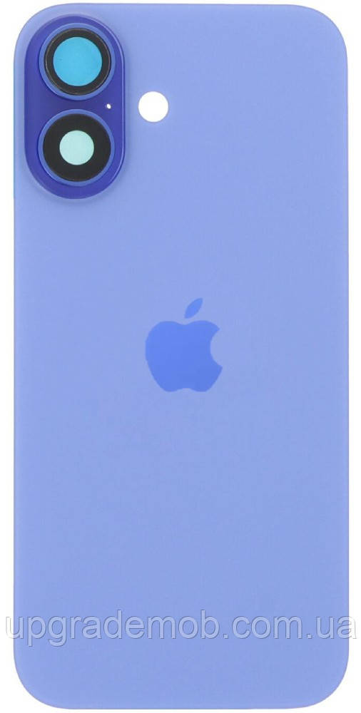 Задня кришка iPhone 16 синя Ultramarine з рамкою в комплекті скло камери магнітне кільце оригінал, фото 1