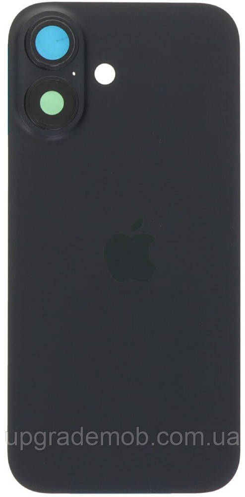 Задня кришка iPhone 16 чорна з рамкою в комплекті скло камери магнітне кільце оригінал, фото 1