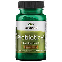 Пробіотик-4, ProBiotic-4, Swanson, 3 мільярди КУО, 60 капсул