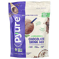 Суміш для шоколадних напоїв без цукру, Organic Sugar-Free Chocolate Drink Mix, Pyure, 205 г