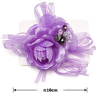 Заколка-брошка з фіолетовою квіткою