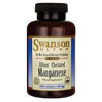 Хелатованих марганцевий гліцинат Альбіон, Albion Chelated Manganese Glycinate, Swanson, 40 мг, 180 капсул
