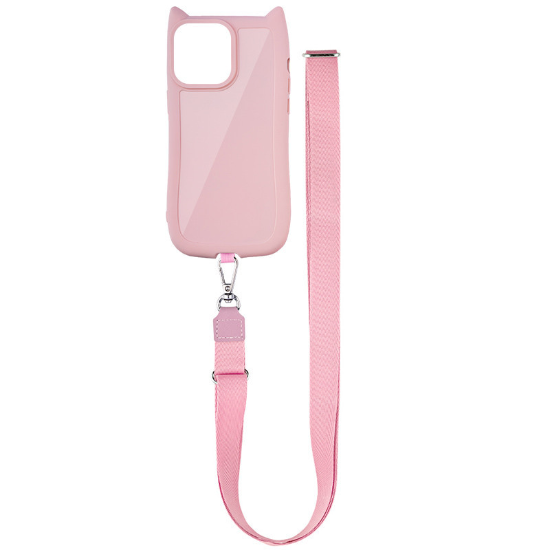 Чохол з шнурком GETMAN Cat with straps для iPhone 12 Pro Max (6.7") Pink