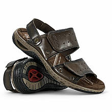 Чоловічі шкіряні сандалі Pegada (Бразилія) коричневі з липучкою літні босоніжки 131668-03