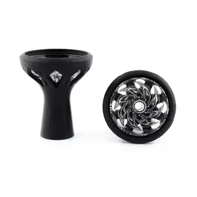 Силіконова чаша для кальяну зі скляною вставкою Samsaris з бортом під Kaloud