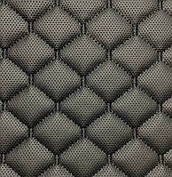 Псевдоперфорированная черная турецкая екокожа "ROMB" с черной ниткой на поролоне 7мм. - 450 грн.