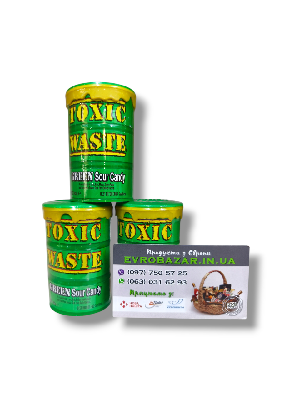 Кислі цукерки Toxic Waste Green