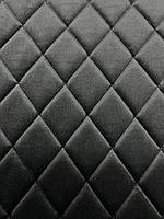 Стьобаний чорний автовелюр "ROMB52x62" з чорною ниткою на поролоні 7 мм. - 420 грн.