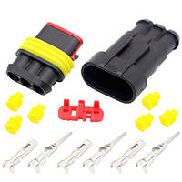 Популярний! Роз&apos;єм автомобільний електричний герметичний DJ7031-1.5 комплект 3pin - Краща якість тільки на Nukleon.com.ua