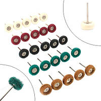 Популярний! Набір полірувальних кругів щіток 25шт 25мм для гравера дремеля Dremel - Краща якість тільки на Nukleon.com.ua