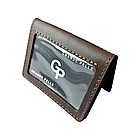 Картхолдер на права тех. паспорт ID паспорт посвідчення 100х70х15 матова шкіра коричнева, фото 3