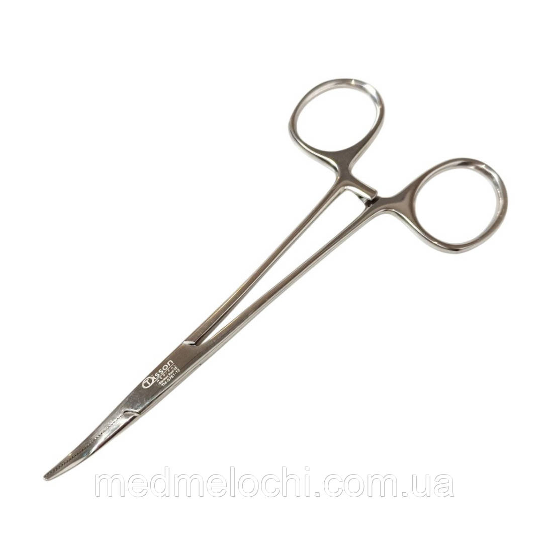 Затискач гемостатичний Halsted Mosquito, зігнутий Tisson Medical. Довжина 12 см