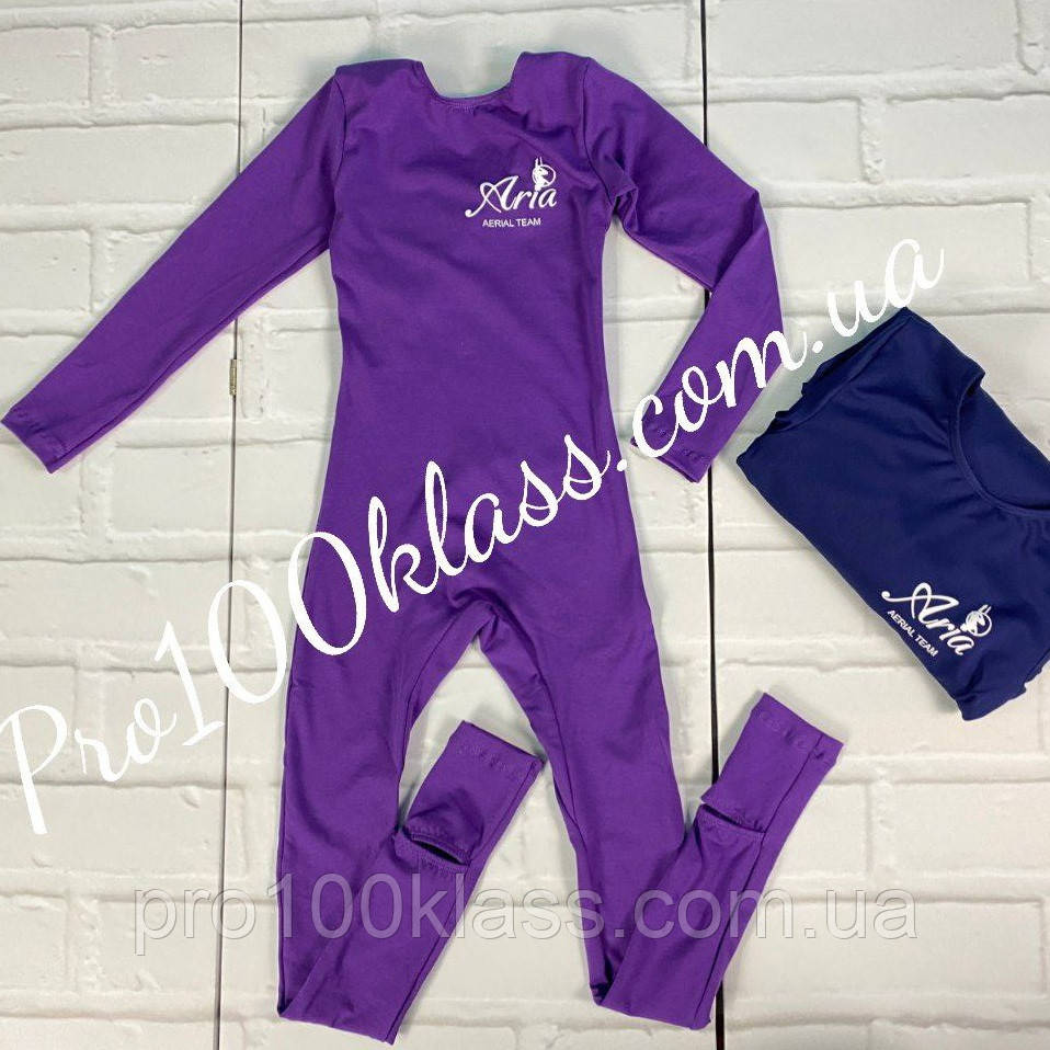Комбінезон дитячий/підлітковий для спортивної та повітряної гімнастики та акробатики з вашим логотипом., фото 1