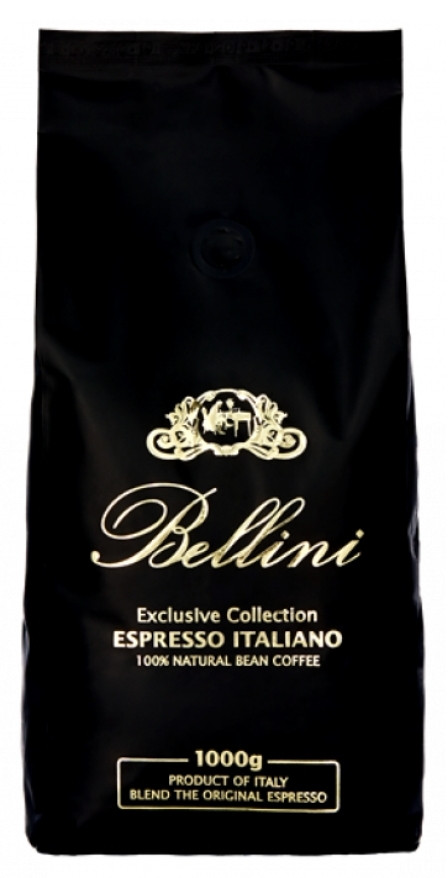 Кава в зернах Bellini NERO 1000г, купаж 30/70, свіже обсмажування 
(Bellini Espresso Italiano NERO)