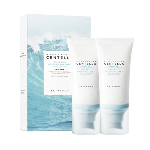 Skin1004 Madagascar Centella Hyalu-cica Water-fit Sun Serum Twin Pack SPF50 Сонцезахисна сироватка, 50 мл+50 мл