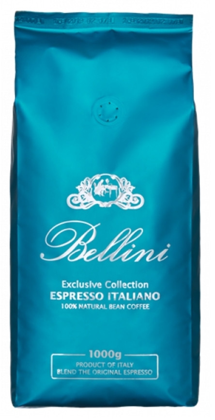 Кава в зернах Bellini ACQUAMARINA 1000г, купаж 50/50, свіже обсмажування 
(Bellini Espresso Italiano Acquamarina)