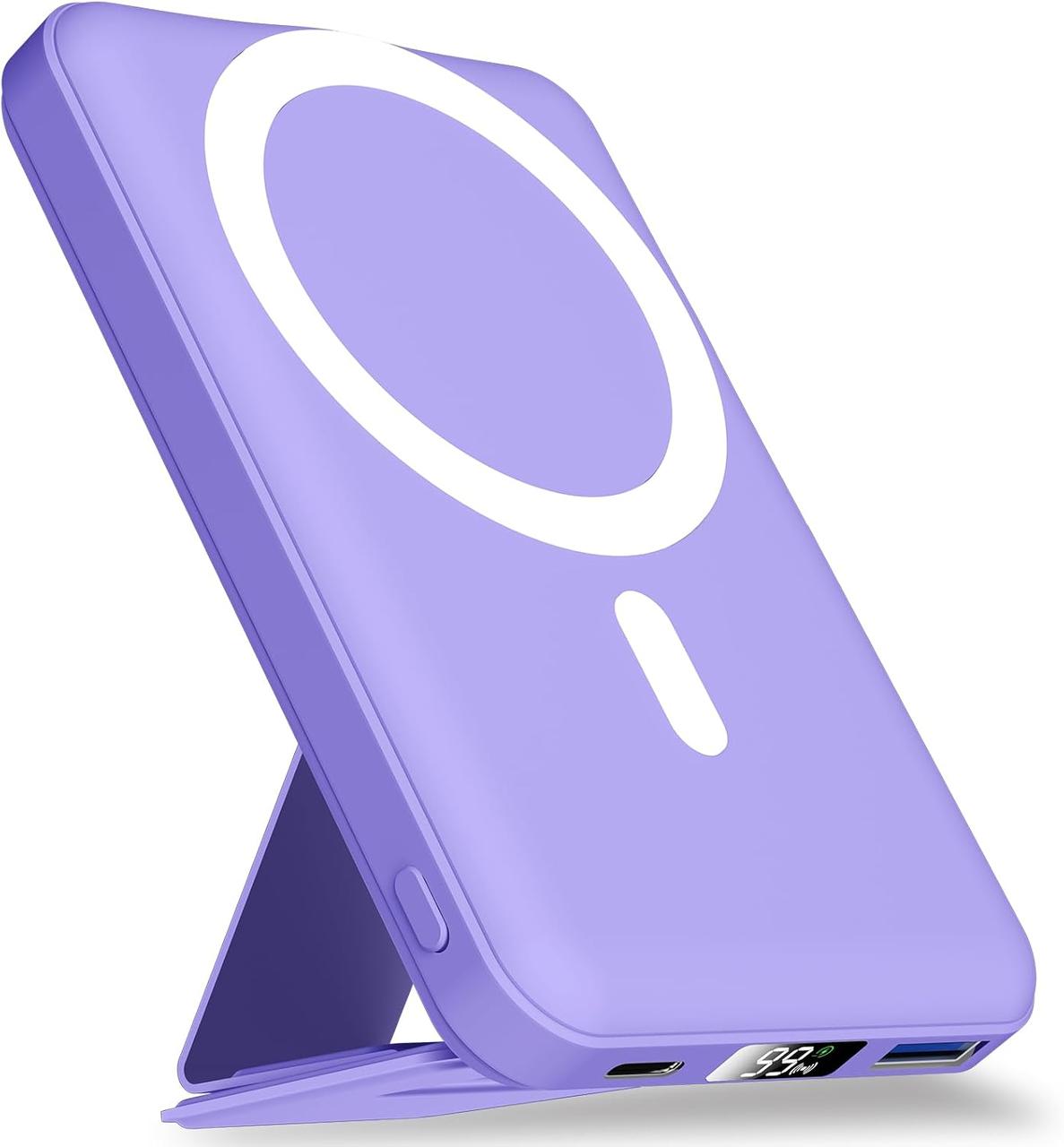 Magsafe Power Bank 10000mAh Магнітний бездротовий Power Bank зі складною підставкою та світлодіодним дисплеєм Портативний зарядний