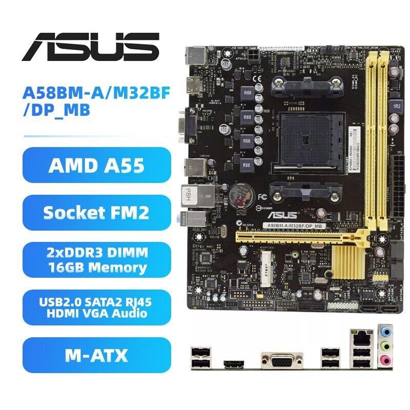 Плата пІд AMD Socket FM2+ ASUS A58BM-A/M32BF/DP_MB з HDMI на DDR3 підтримує до A10-7860k sFM2+