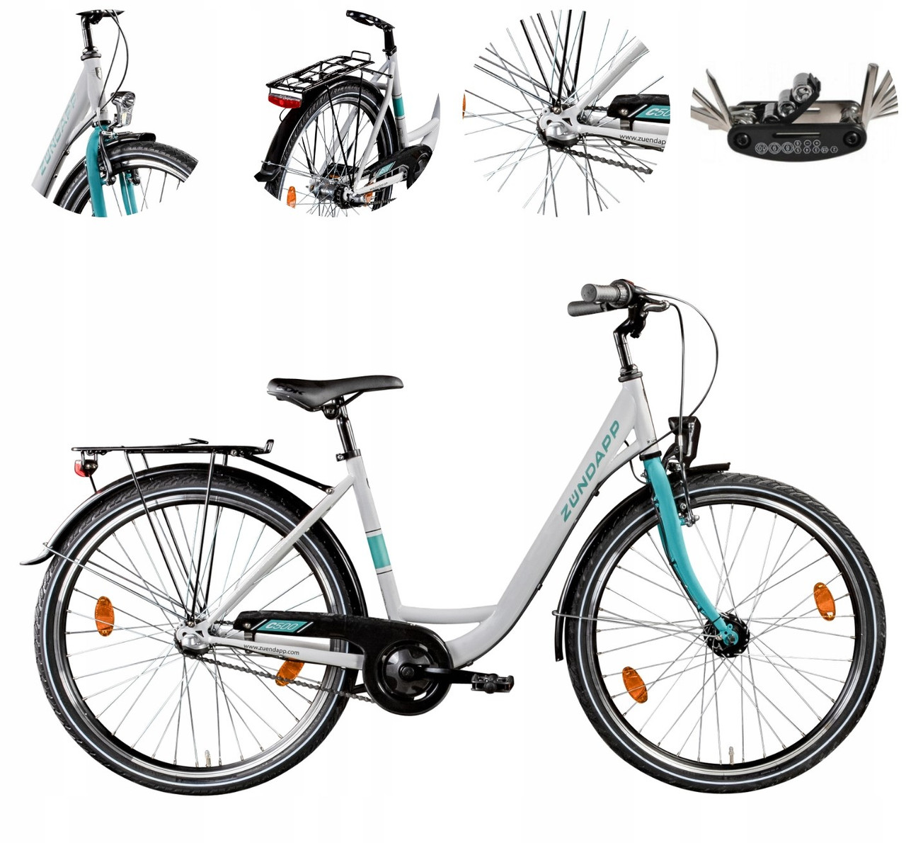 🚲 Жіночий міський велосипед Zundapp C500 26" | 3 передачі | Білий