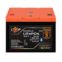 Акумулятор LP LiFePO4 12,8V - 64Ah (820Wh) (BMS 80A/64А) пластик Smart BT, фото 2