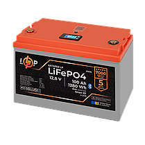 Акумулятор LP LiFePO4 12,8V - 100 Ah (1280Wh) (BMS 100A/50А) пластик LCD Smart BT, фото 3