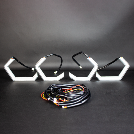 Ангельські очі BMW (M3, M4, F30, E90, E92, E60) CRYSTAL ICONIC (Білий+Жовтий), фото 1