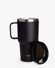 Термостакан (ізольована чашка) Bohtal з ручкою з нержавіючої сталі Tumbler Black 900 ml