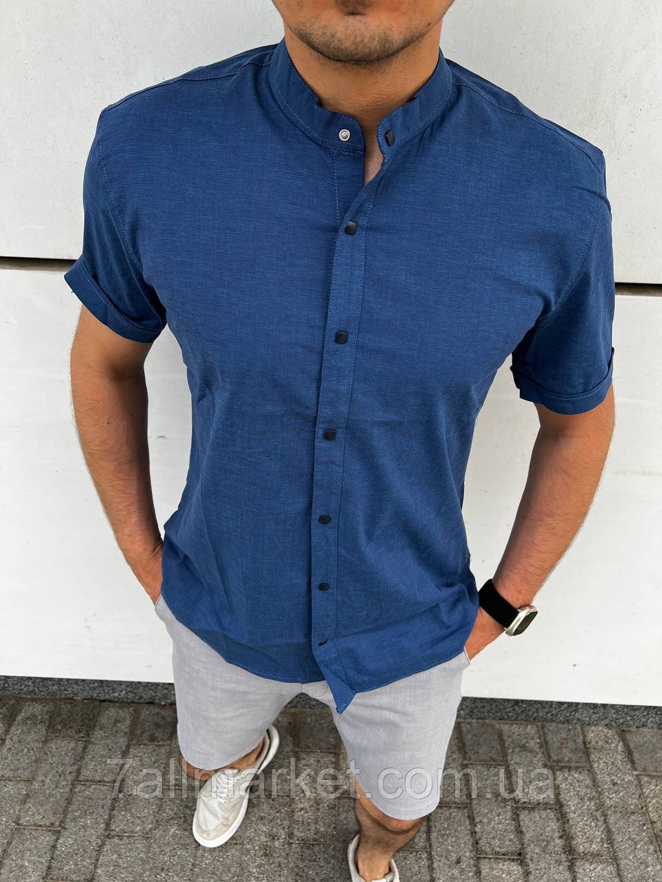 Сорочка чоловіча з коротким рукавом розміри L-3XL (2хв) "TURHAN" недорого від прямого постачальника
