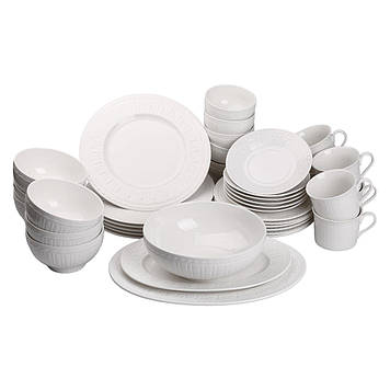 Столовий сервіз порцелянаовий на 6 персон 39 предметів білий HP-7-705