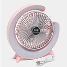 Мінівентилятор USB настільний на акумуляторі з RGB-підсвіткою Fan F13, безшумний портативний, фото 4