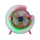 Мінівентилятор USB настільний на акумуляторі з RGB-підсвіткою Fan F13, безшумний портативний, фото 6