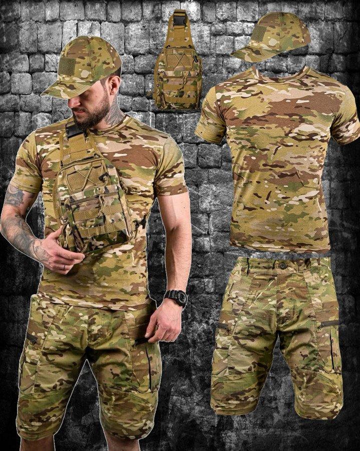 Комплект польовий Літній OMEGA мультикам з Кепкою, Футболкою та Шортами ДЛ7086 ТМ, фото 1