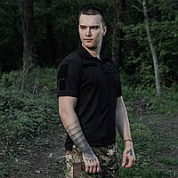 Футболка поло для військовослужбовців ЗСУ з технологією CoolPass чорне