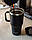 Термостакан (ізольована чашка) Bohtal з ручкою з нержавіючої сталі Tumbler Black 900 ml, фото 4