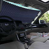 Шторка сонцезахисна в авто 150х65 см Тканина + Фольга висувна / Штора на присосках в авто, фото 3