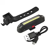 Світлодіодний LED ліхтар із USB на велосипед / Задня велофара / Водонепроникний стоп-сигнал на велораму, фото 11
