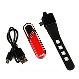 Задній світлодіодний стоп-сигнал від USB на велосипед / Велосипедний ліхтар-мигалка / Велоліхтар, фото 11