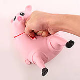 Антистрес іграшка сквіш Свиня 22 см, Pink Pig BIG / Еластична іграшка свинка / Дитяча іграшка антистрес, фото 5