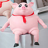 Антистрес іграшка сквіш Свиня 22 см, Pink Pig BIG / Еластична іграшка свинка / Дитяча іграшка антистрес, фото 6