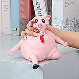 Антистрес іграшка сквіш Свиня 22 см, Pink Pig BIG / Еластична іграшка свинка / Дитяча іграшка антистрес, фото 9