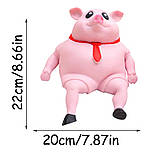 Антистрес іграшка сквіш Свиня 22 см, Pink Pig BIG / Еластична іграшка свинка / Дитяча іграшка антистрес, фото 11