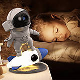 Нічник проектор зоряного неба Астронавт на ракеті + 12 зображень / Дитячий світильник проектор галактики, фото 2