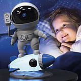 Нічник проектор зоряного неба Астронавт на ракеті + 12 зображень / Дитячий світильник проектор галактики, фото 6