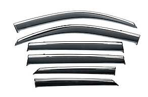 Дефлектори вікон MG HS 2019-, комплект 6шт, з хром молдингом, Niken, bmghs1823-w/s