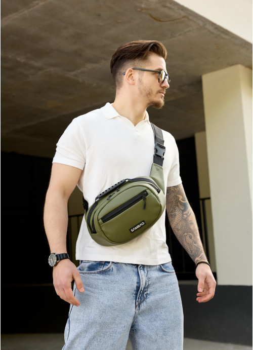 Сумка через плече бананка Sambag Flex хакі, фото 1