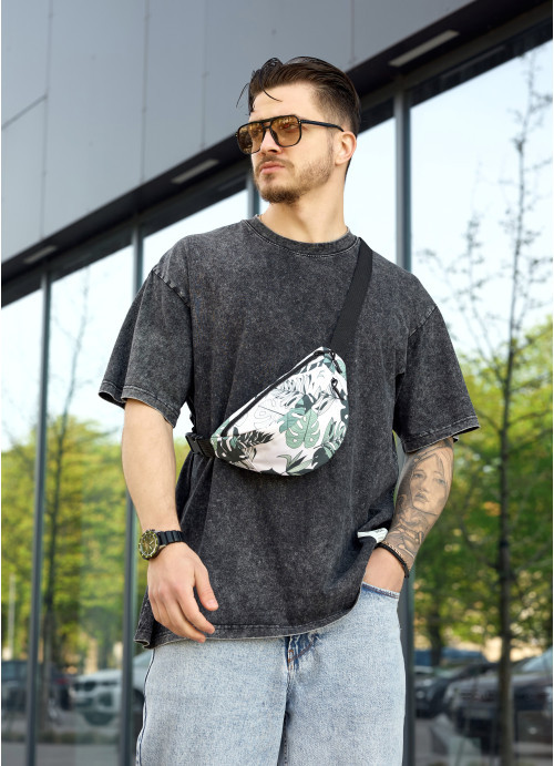 Сумка на пояс бананка Sambag Urban SKHm принт "Leaves", фото 1