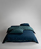 Двоспальний Євро комплект Limasso Essualte Dress Blue-Dark Green Варена Бавовна, фото 4