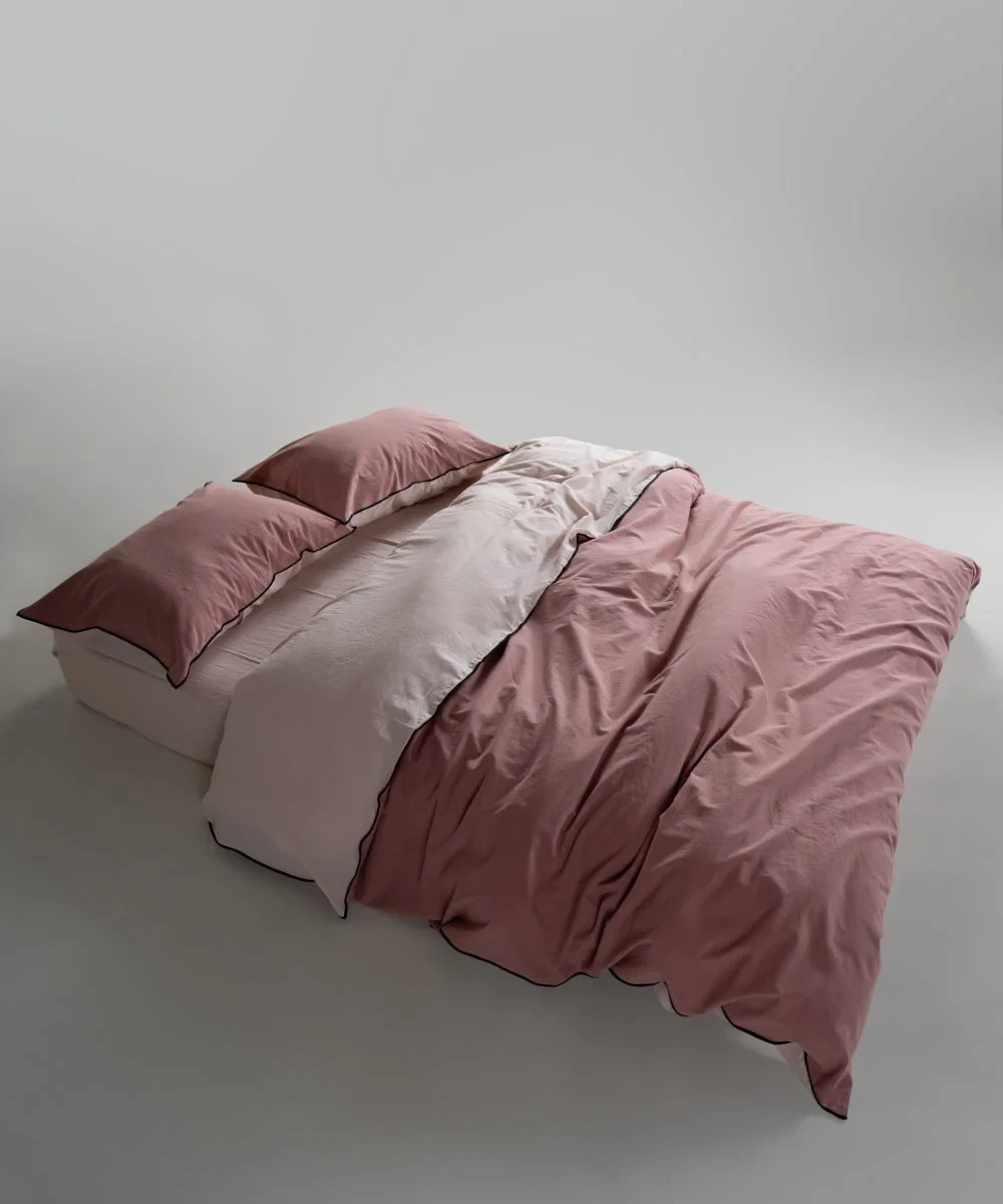 Двоспальний Євро комплект Limasso Essualte Pristine-Old Rose Варена Бавовна, фото 1