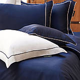 Двоспальний Євро комплект Sarev Clio Blue Шовковий Атлас (на замовлення), фото 2