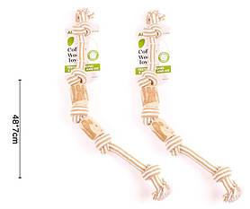 Іграшка для тварин Aidog, бавовн. канат з дерев. вставками, 60х5см